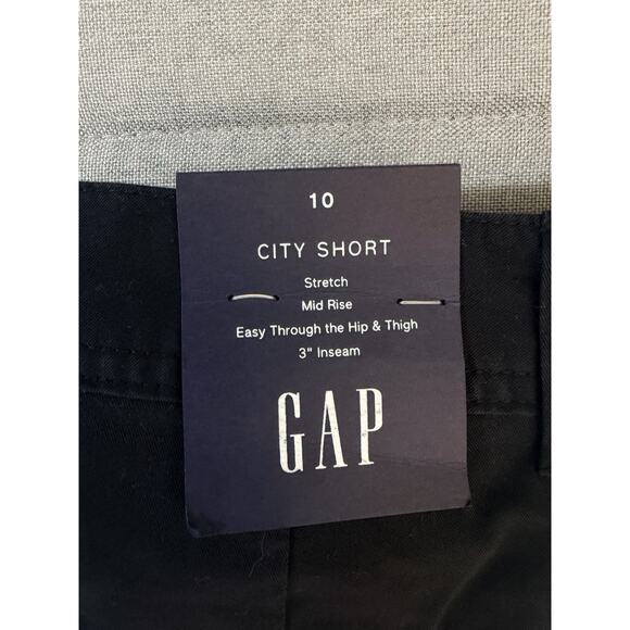 Gap Classic Black Mid Rise Stretch 3" Inseam Chino City Short Womens 10 NEW NWT - Picture 8 of 10